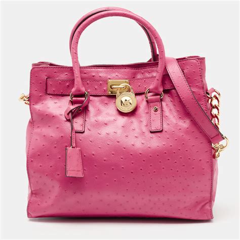 michael kors hamilton ostrich embossed tote